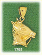 14K Gold Horse Head w/Bridle Charm