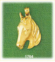 14K Gold Trained Horse Head Charm