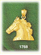 14K Gold Bridled Horse Head Charm