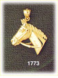 14K Gold Horse Head & Bridle Pendant