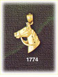 14K Gold Horse Head & Bridle Charm