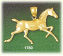 14K Gold Trotting Horse Charm