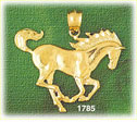 14k gold galloping horse charm