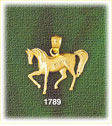 14k gold trained horse charm