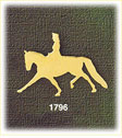 14k gold lady horse silhouette charm