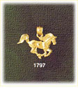 14K Gold Horse Galloping Charm
