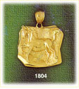 14K Gold Horse Head Medallion