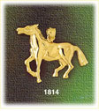 14K Gold Polished Cantering Horse Charm