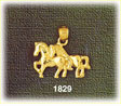 14K Gold Horses Charm