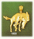 14k gold horse bucking charm