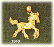 14k gold 3d prancing horse charm