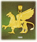 14K Gold Eagle Pegasus Charm