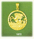 14k gold horse medallion charm