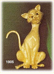 14K Gold Tabby Cat Charm
