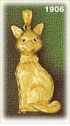 14K Gold Cat Wearing Bow Tie Charm