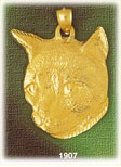 14K Gold Cat Face Charm