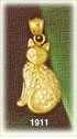 14K Gold Alley Cat Charm