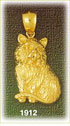 14K Gold Fluffy Cat Charm