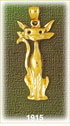 14K Gold Skinny Cat Charm