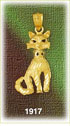 14K Gold Cat Wearing Collar Charm