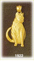 14K Gold Groomed Cat Charm
