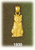 14k gold cat charm
