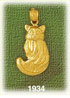 14k gold bushy tailed cat charm