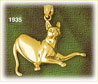 14kt gold polished cat charm