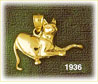 14k gold feline charm