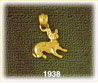 14k gold feline cat charm