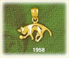 playful cat w/ball charm