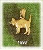 14K Gold 3D Walking Cat Charm