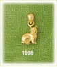 14k polished gold 3d cat charm