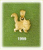 14k gold 3d long haired cat charm