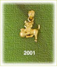 14k gold 3d cat holding ball charm
