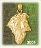 14k gold collie head dog charm