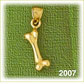 14k gold 3d dog bone charm