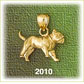 14kt gold 3d bulldog charm