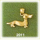 14kt gold 3d dachshund charm