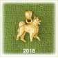 14k gold 3d panting dog charm