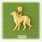 14k gold 3d friendly dog charm