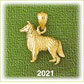 14k gold 3d collie charm