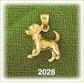 14K Gold 3D Puppy Dog Charm