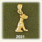 14K Gold 3D Pup Dog Charm