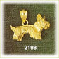 14K Gold 3D Schnauzer Charm
