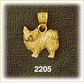 long haired dog charm