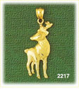 14K Gold Young Deer Charm