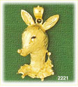 14K Gold Fawn Charm