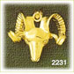 14K Gold Ram Head Charm