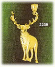 14K Gold Standing Elk Charm
